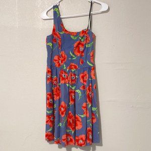Beautiful Floral One Shoulder Dress Spring Summer